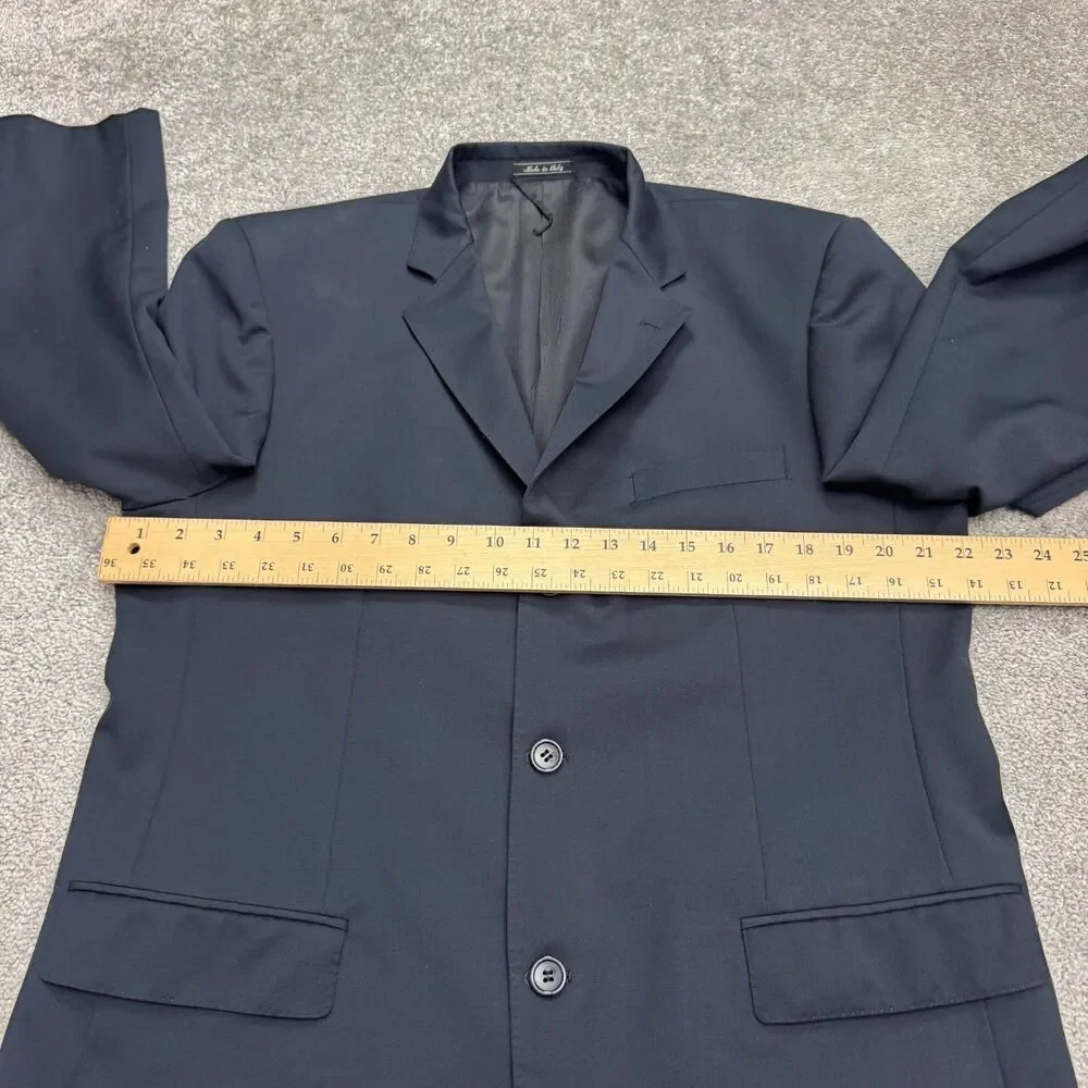 Naldini Keno-77 Wool Super 120s Suit Blazer Jacket Mens 42R Navy Blue Ventless